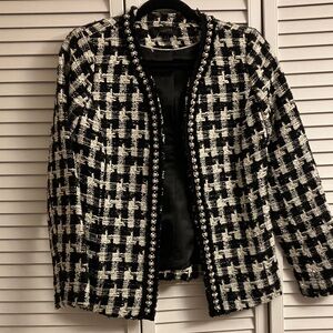 Talbots Black and White Checkered Blazer